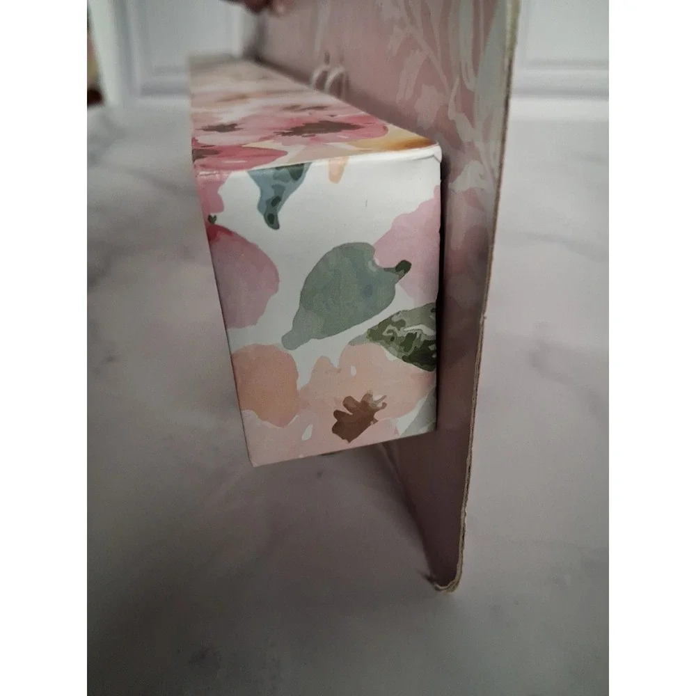 Floral Jewelry Holder/Organizer Wall Mounted 17-3/4 x 1-1/2 inches w/ 9 Hooks